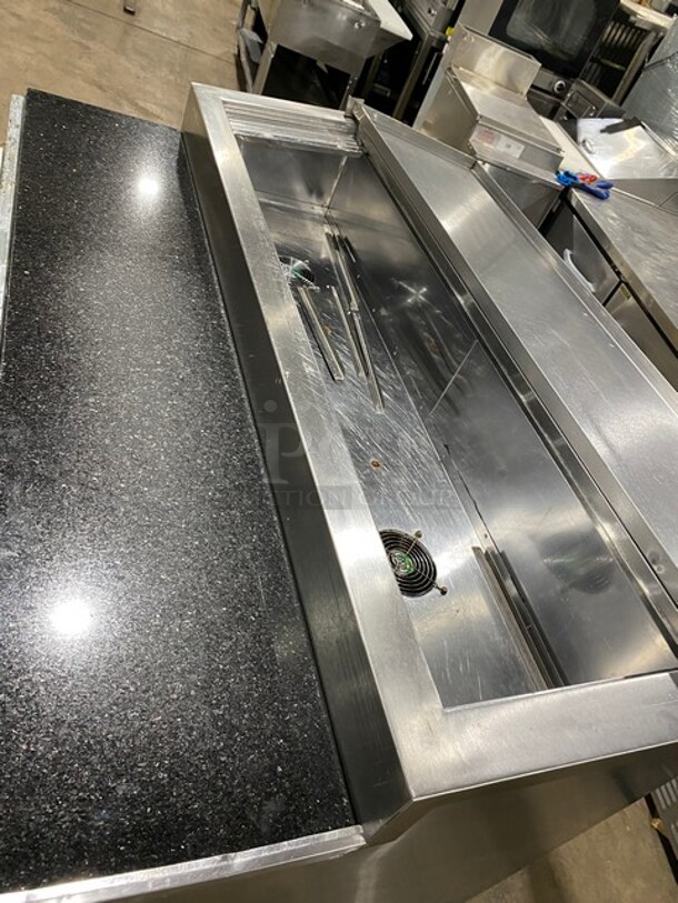 Custom Cool Stainless Steel Pizza Prep Table With 2 Door Underneath Storage! On Legs! - Image 9 of 11