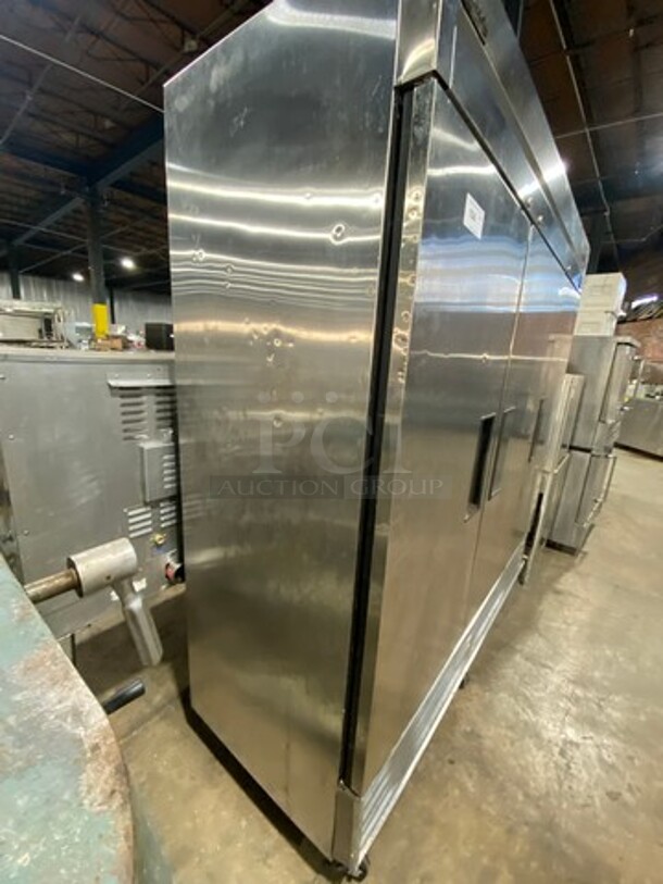 True Commercial 3 Door Reach In Freezer! With Poly Coated Racks! All Stainless Steel! Model TS72F Serial 13127275! 115/208/230V 1Phase! On Casters! WORKING WHEN REMOVED! - Image 2 of 11