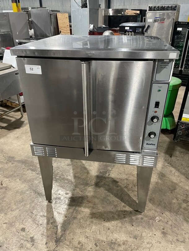 NICE! SunFire Natural Gas Powered Commercial Single Deck Convection Oven! All Stainless Steel! With Metal Racks! 120V 1 Phase! Model: SCO-GS-10S SN: 1207230000399! - Image 1 of 9