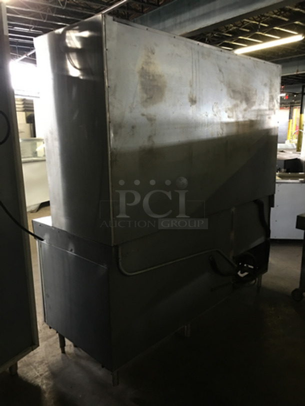 SWEET! Knight 2 Door Reach In Merchandiser! With Sliding View Through Doors! With Poly Coated Racks! With 2 Door Storage Underneath! All Stainless Steel! On legs! - Image 3 of 4