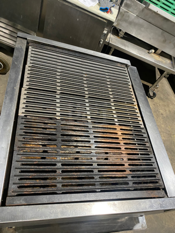 Montague Commercial Countertop Gas Powered Char Broiler Grill! On Legs! On Equipment Stand! With Storage Space Underneath! All Stainless Steel! On Casters! - Image 5 of 9