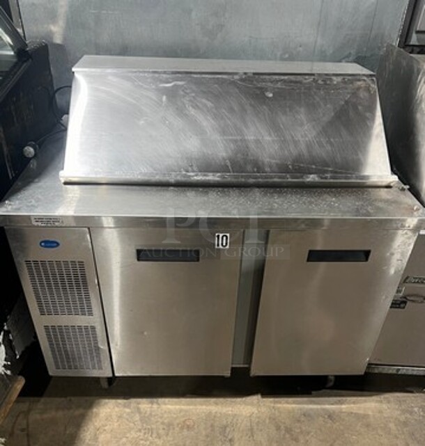 Randell Commercial Refrigerated Mega Top Sandwich Prep Table!  With 2 Door Underneath Storage! All Stainless Steel! On Casters! MODEL 9030K7