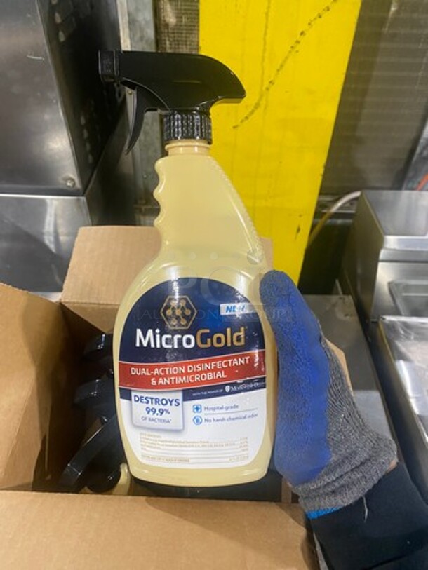 NEW! IN THE BOX! Micro Gold Dual Action Disinfectant And Antimicrobial Spray! 6 Bottles Per Box, 1 Box Per Item Number! - Image 4 of 6