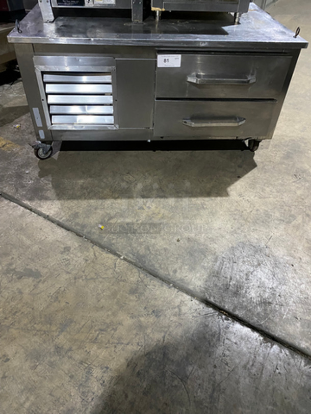 Leader Commercial 2 Drawer Chef Base/Equipment Stand! All Stainless Steel! On Casters! Model: LB48S/C 115V 60HZ 1 Phase
