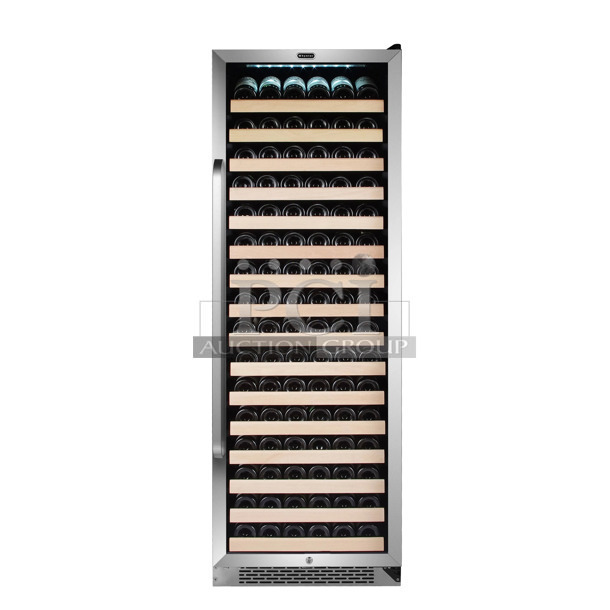 BRAND NEW SCRATCH AND DENT! Whynter BWR-1662SD 166 Bottle Built-in Stainless Steel Compressor Wine Refrigerator Merchandiser. 115 Volts, 1 Phase. Tested and Working! - Image 1 of 5