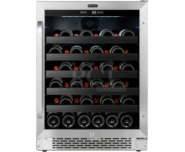 BRAND NEW SCRATCH AND DENT! Whynter BWR-408SB 24 inch Built-In 46 Bottle Undercounter Stainless Steel Wine Refrigerator Merchandiser. 115 Volts, 1 Phase. Tested and Working! - Image 1 of 6