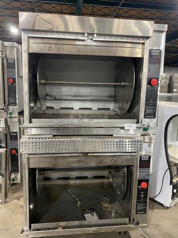 Hardt Commercial Natural Gas Powered Rotisserie Machine! With View Through Front Access Door! All Stainless Steel! Model: INFERNO3500 SN: 100935HFD11174