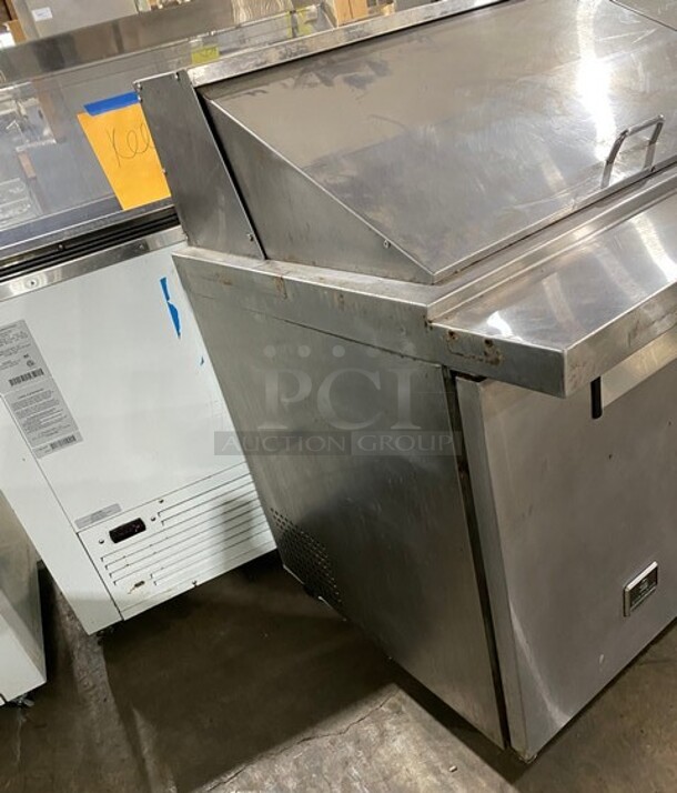 NICE! Kelvinator Stainless Steel Commercial Mega Top Sandwich Prep Table! With 3 Doors Storage Space Underneath! On Casters! MODEL KCMT70.30HC  115V  - Image 2 of 9