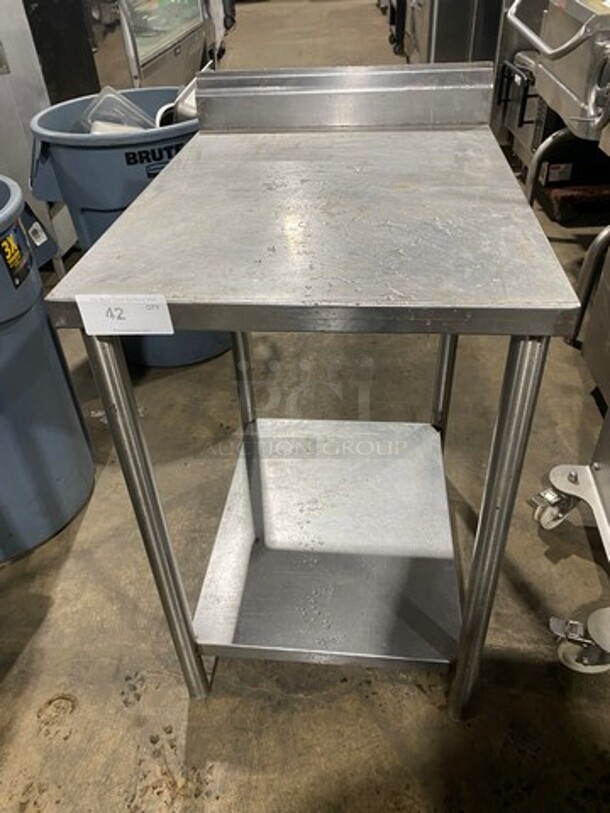 Solid Stainless Steel Work Top/ Prep Table! With Storage Space Underneath! On Legs! - Item #1097187