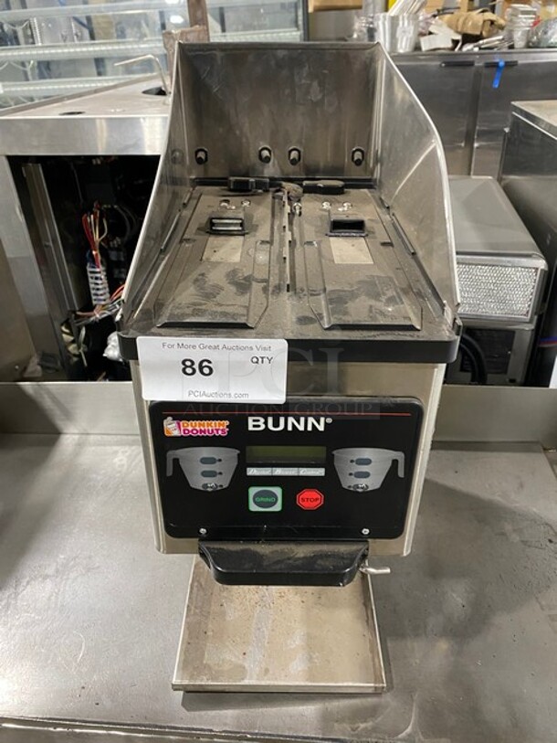 Bunn Commercial Countertop Dual Coffee Bean Grinder Machine! Stainless Steel Body! Model: MHG SN: MHG0017860 120V 60HZ 1 Phase - Image 1 of 8