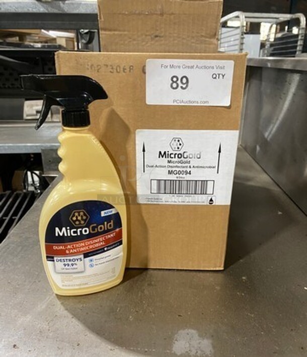 NEW! IN THE BOX! Micro Gold Dual Action Disinfectant And Antimicrobial Spray! 6 Bottles Per Box, 1 Box Per Item Number! - Image 1 of 1