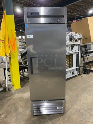 TRUE ENERGY STAR Stainless Steel Commercial Single Door Reach In Freezer w/ Poly Coated Racks on Commercial Casters. Model T-23F! 115 Volts/60Hz/1 Phase.