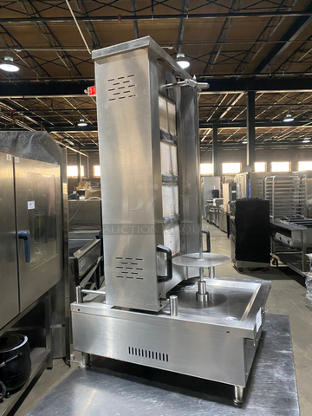 SWEET! Attias Natural Gas Powered Countertop 4 Burner Gyro Machine! All Stainless Steel! Model: GRY-4 120V 60HZ - Image 4 of 9