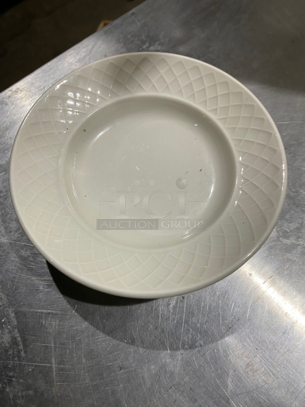Homer Laughlin White Ceramic Assorted Size Plates! Includes Black Poly Crate! 2x Your Bid! - Image 7 of 8