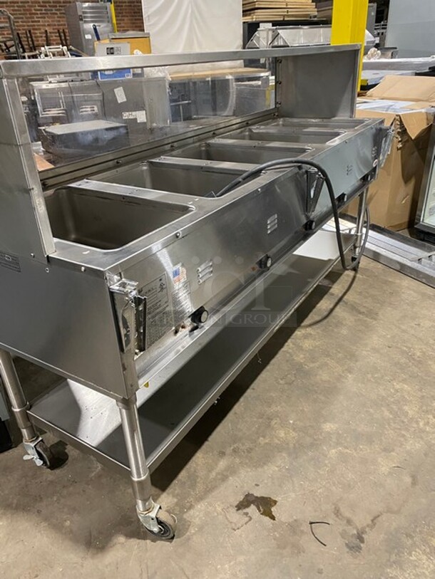 Eagle Commercial Electric Powered 5 Well Steam Table! With Storage Space Underneath! All Stainless Steel! On Casters! Model: YSPHT5 SN: 2008990234 208V 60HZ 1 Phase - Image 4 of 8
