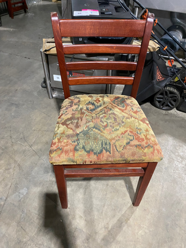 Multi Pattern Cushioned Chairs! With Wooden Base! 4x Your Bid!