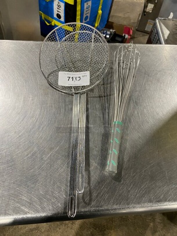 MISCELLANEOUS! Assorted Size Mesh Strainer And Handheld Whisk! 3x Your Bid! - Image 1 of 5