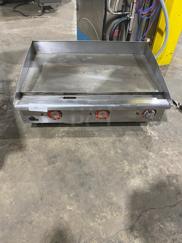 Star Max 36" Inch Commercial Electric Flat Griddle! All Stainless Steel! With Back And Side Splashes!  - Image 1 of 7