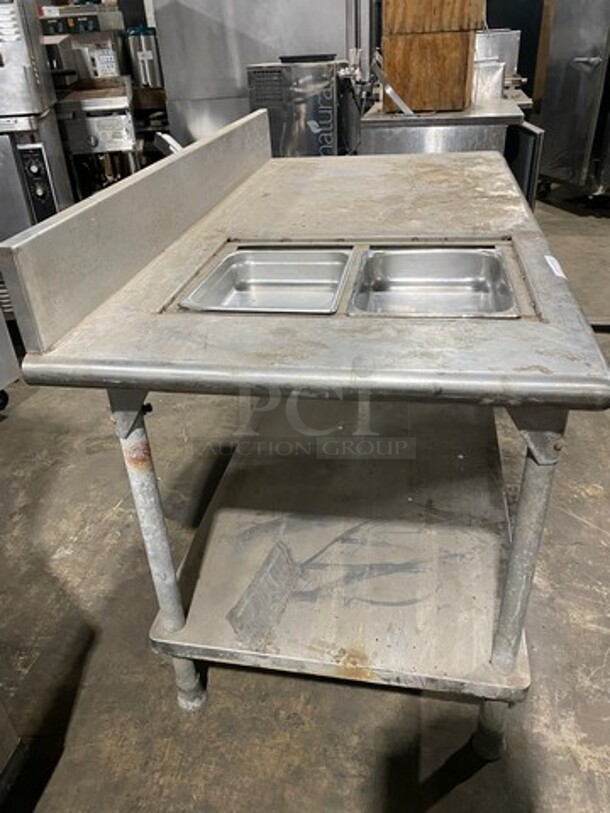 WOW! Commercial Worktop/ Prep Table! With Back Splash! With Single Drawer! With Storage Space Underneath! Solid Stainless Steel! On Legs! - Image 3 of 7
