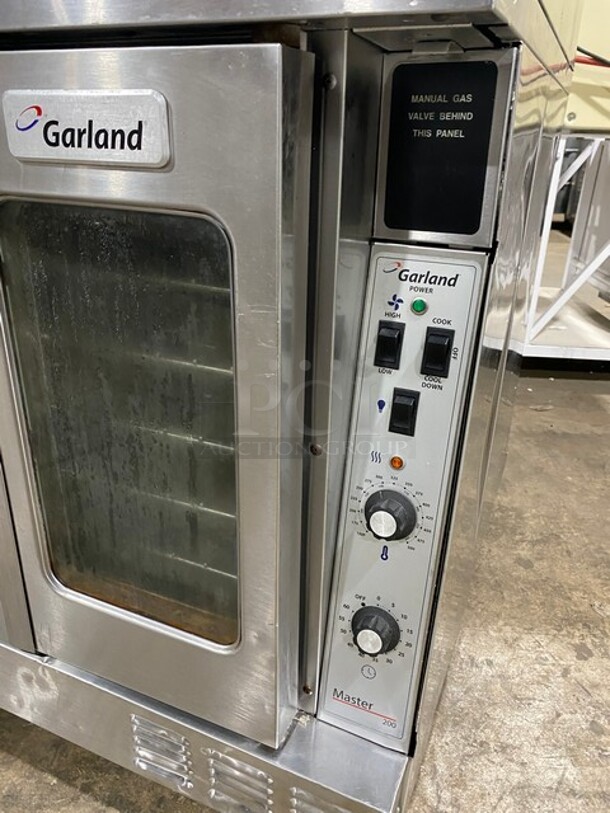 Nice! Garland Double Stacked Natural Gas Powered Convection Oven! MASTER 200 Series! With Metal Racks!  Model: MCO-GS-10S Serial 1408230000097! On Commercial Casters! 2 X Your Bid! Makes One Unit!  - Image 6 of 10
