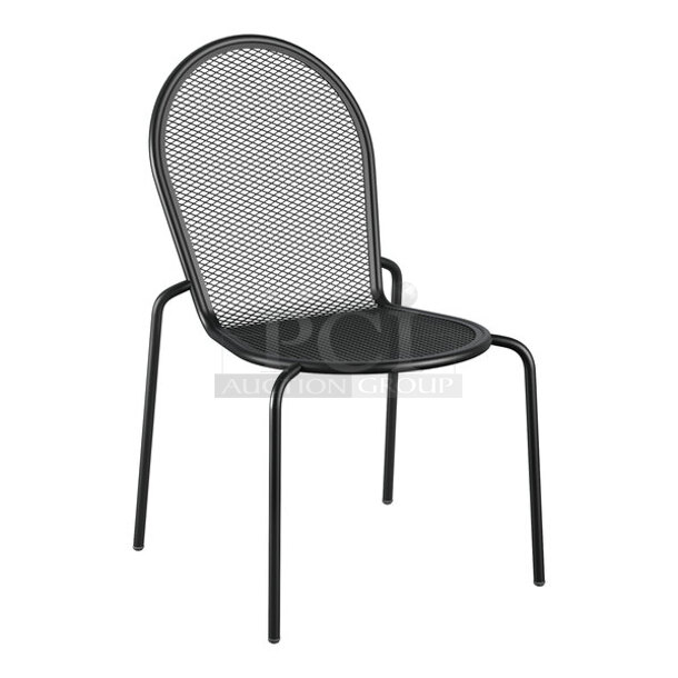 BRAND NEW SCRATCH & DENT!! Lancaster Table & Seating Harbor Black Outdoor Side Chair. Minor Scuffs & Scratches. 2x Your Bid.  - Image 1 of 2