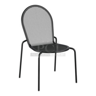 BRAND NEW SCRATCH & DENT!! Lancaster Table & Seating Harbor Black Outdoor Side Chair. Minor Scuffs & Scratches. 2x Your Bid. 