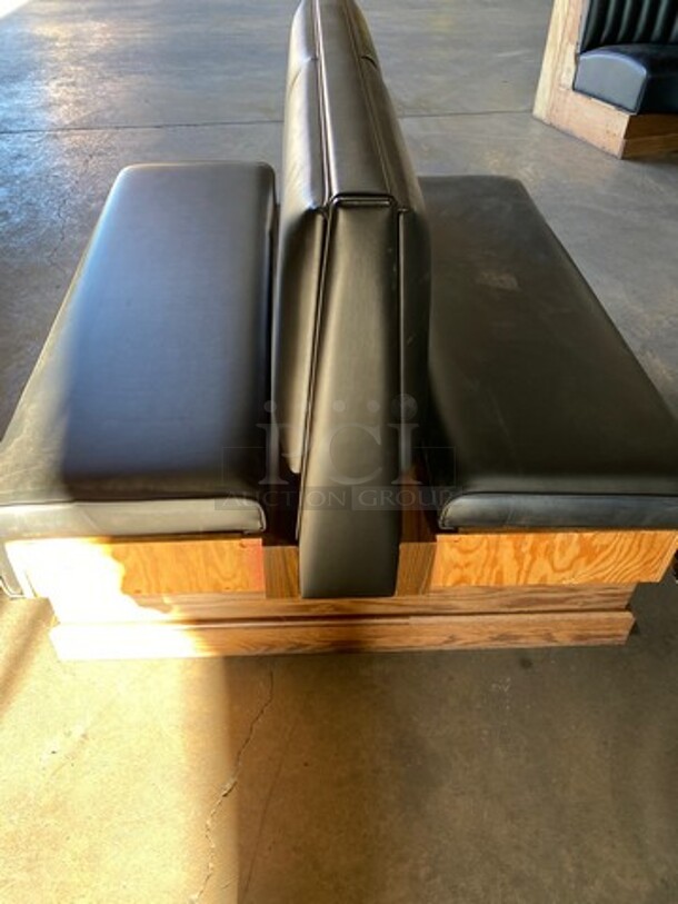 NEW! Dual Sided Black Cushioned Booth Seats! With Wooden Outline! Perfect For Center Placement! 2x Your Bid! - Image 3 of 6
