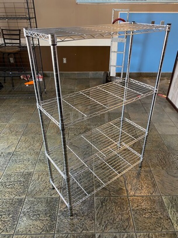 Commercial Metal 4 Tier Shelf! On Legs! BUYER MUST DISMANTLE! PCI CANNOT DISMANTLE FOR SHIPPING! PLEASE CONSIDER FREIGHT CHARGES! - Image 3 of 5