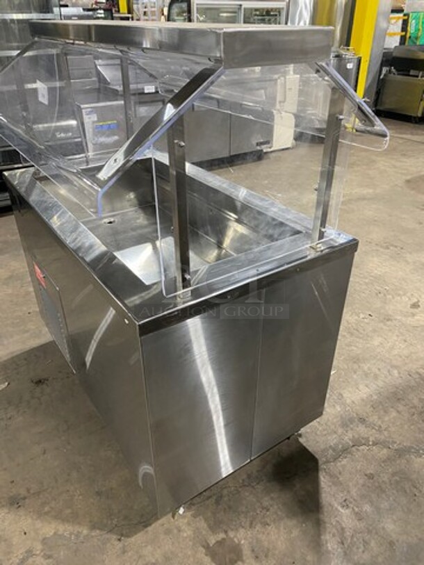 Low Temp Commercial Refrigerated Food Serving Station Counter/ Cold Pan! With Sneeze Guard! Stainless Steel Body! On Casters! Model: 50CFMX SN: L10C33214L 120V 60HZ 1 Phase - Image 2 of 10