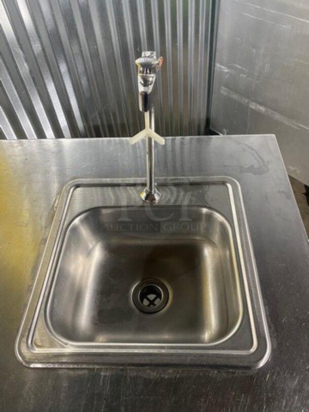 All Stainless Steel Commercial Prep Table! With Right Side Sink! With Water Dispenser! With Underneath Storage Space! On Legs! - Image 5 of 8