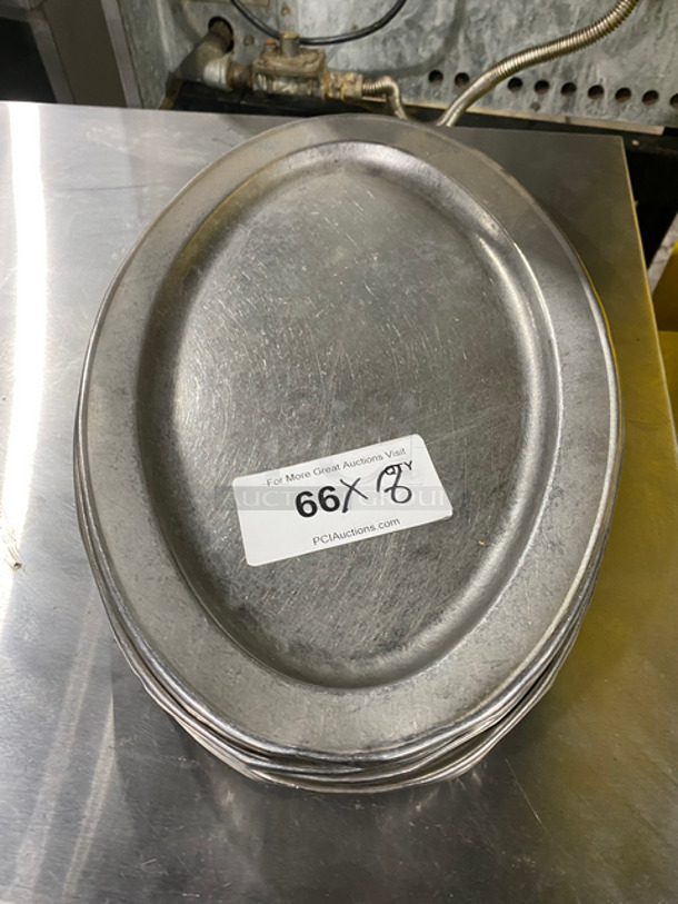 Stainless Steel Oval Shaped Serving Platters! 8x Your Bid!