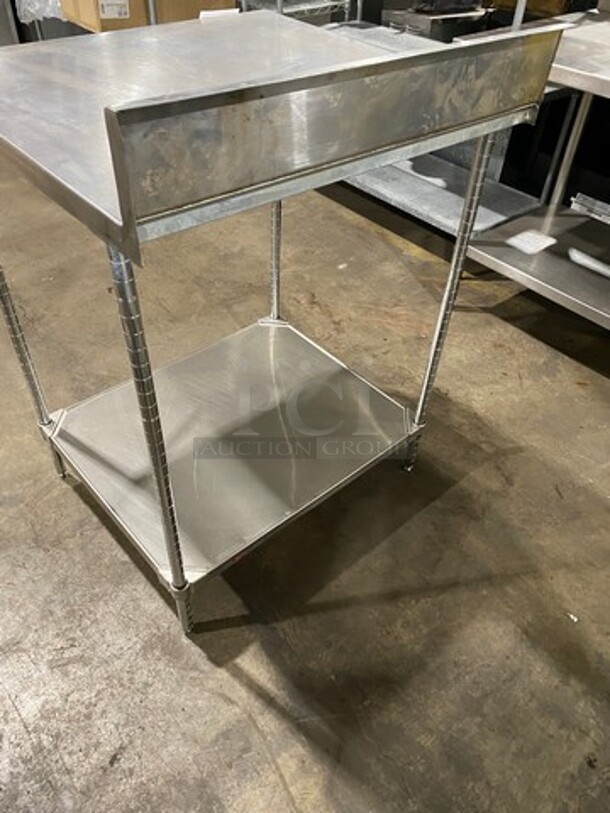 Commercial Worktop/ Prep Top Table! With Back Splash! With Storage Area Underneath! Solid Stainless Steel! On Legs! - Image 4 of 8
