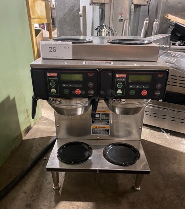 Bunn Commercial Countertop Dual Coffee Brewing Machine! With 4 Coffee Pot Warming Stations! All Stainless Steel! On Small Legs! Model: AXIOM2/2TWIN SN: AXTN017098 120/208/240V 1PH - Image 1 of 9