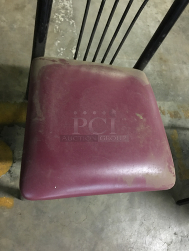 Red Patted Square Chairs! With Metal Body! 9x Your Bid! - Image 5 of 7