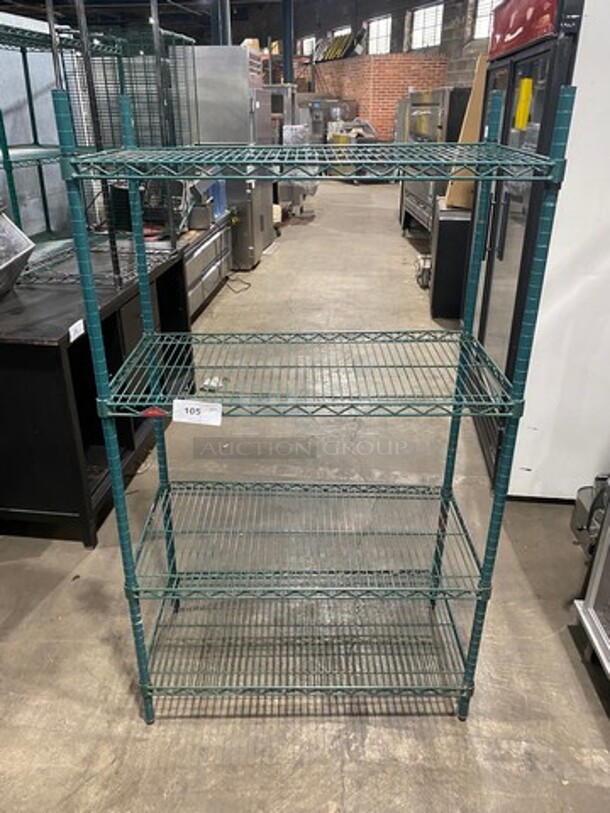 Metro Green Poly Coated 4 Tier Shelf! BUYER MUST DISMANTLE! PCI CANNOT DISMANTLE FOR SHIPPING! PLEASE CONSIDER FREIGHT CHARGES!