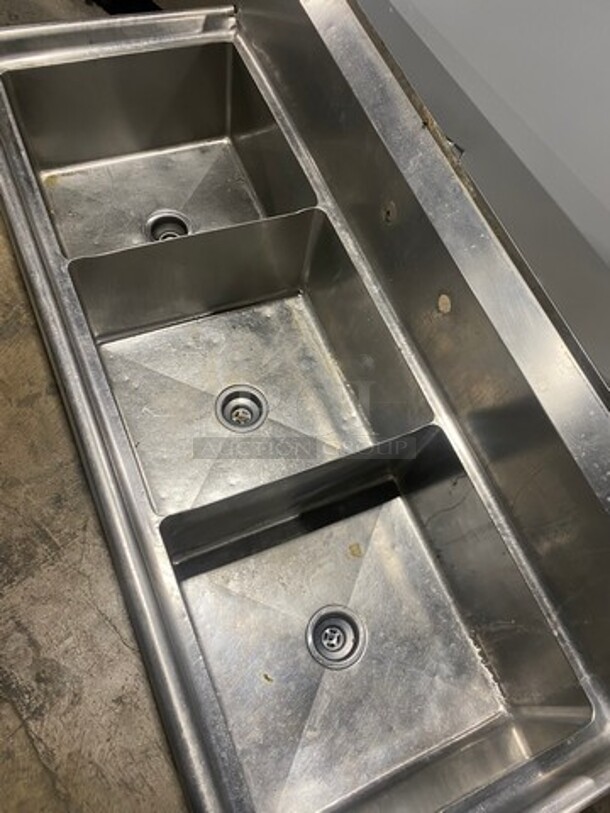 All Stainless Steel Three Compartment Dish Washing Sink! With Jet Spray Assembly! - Image 5 of 7