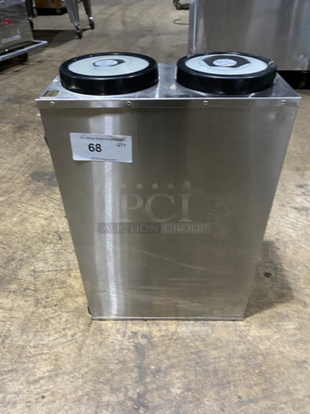 San Jamar Gourmet Commercial 2 Well Plate Dispenser! All Stainless Steel!