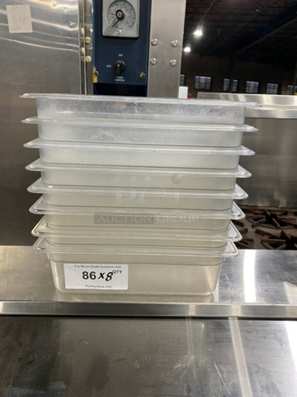 Cambro Clear Poly 1/3x4" Food Containers! 8x Your Bid! - Image 1 of 6