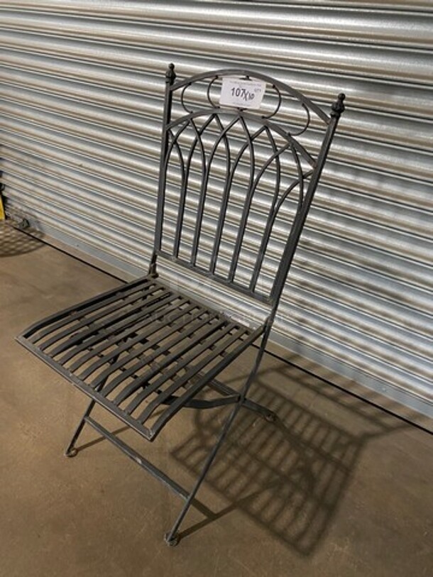 Black Metal Foldable Patio Chairs! 10x Your Bid! - Image 2 of 6