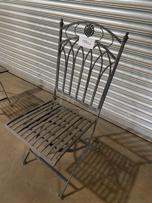 Black Metal Foldable Patio Chairs! 10x Your Bid! - Image 2 of 5