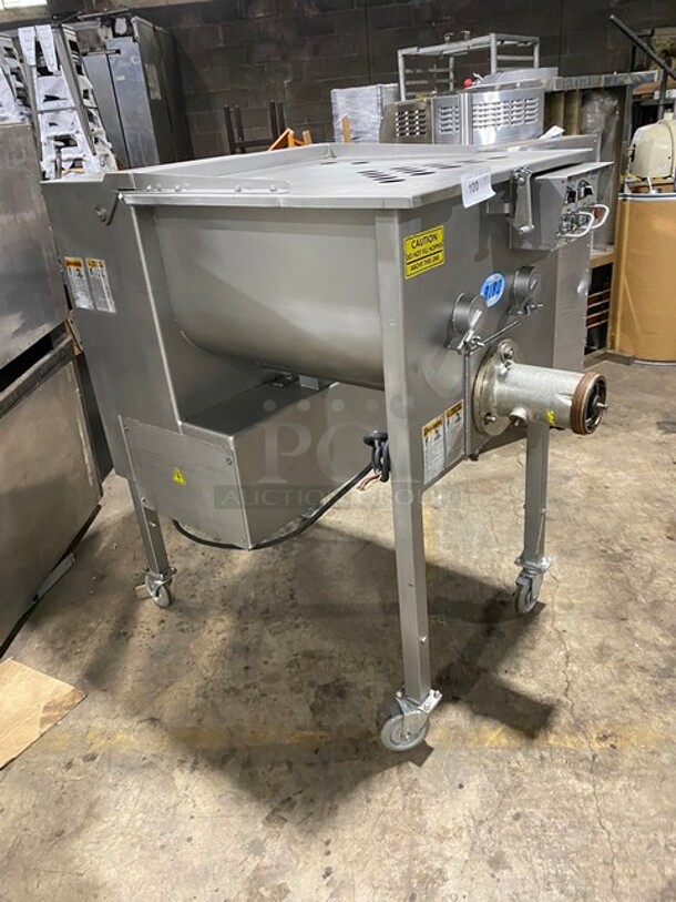 Nice! Biro Floor Style Meat Mixer/Grinder! Model EMG32 Serial 6878! 7.5 Horse Power! 208V 3PH! On Legs With Casters! - Image 3 of 9