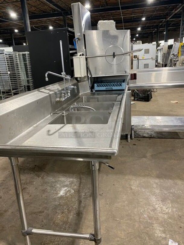 SWEET! LATE MODEL! 2018 Champion Commercial Corner Style Pass-Through Dishwasher Machine! With Right Side Dishwasher Table! With Back And One Side Splash! With 3 Bay Dish Washing Sink! With Back Splash! With Jet Spray, Faucet And Handles! All Stainless Steel! All On Legs! WORKING WHEN REMOVED! Model: DH5000 SN: D180715919 208/240V 60HZ 3 Phase - Image 4 of 12