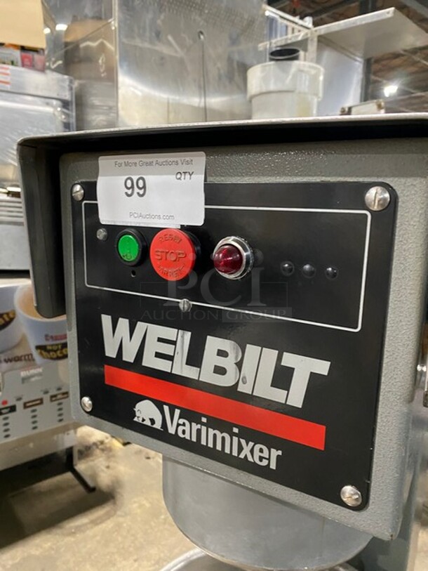 NICE! Welbilt Varimixer Commercial Floor Style 40 Qt Planetary Mixer! With Dough Hook Attachment! With Stainless Steel Mixing Bowl! 208V 3 Phase! Model: W40 SN: 691303002EA! - Image 8 of 11
