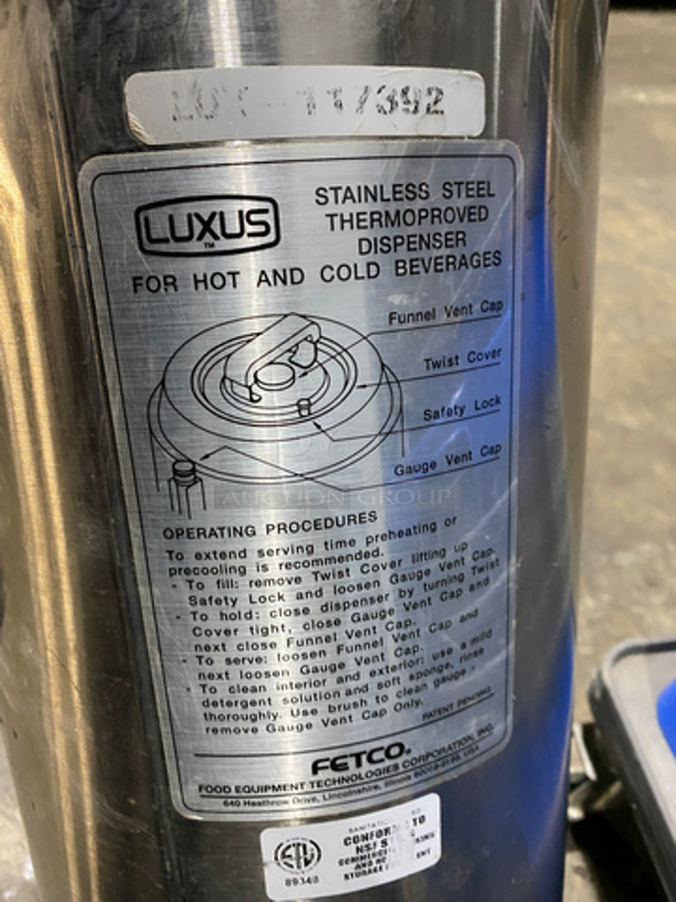 2 Luxus Commercial Countertop Drink Dispensers! Thermoproved For Hot And Cold Beverages! All Stainless Steel! 2x Your Bid! - Image 7 of 7
