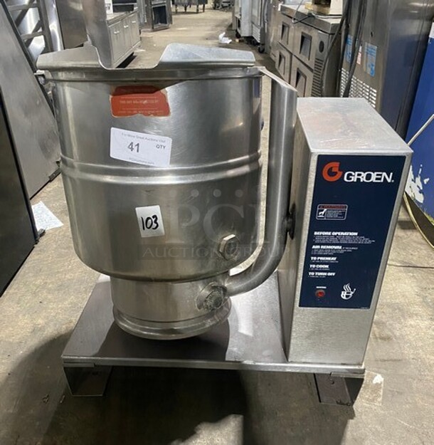 Groen Stainless Steel Commercial Countertop 20 Quart Steam Tilting Kettle! MODEL TDB40 SN:83273 208V 3PH - Image 1 of 9