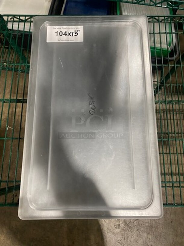 ALL ONE MONEY! Cambro Clear Poly Food Container Lids! 15x Your Bid! - Image 1 of 6