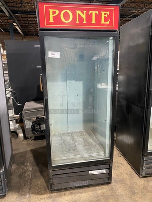 Beverage Air Commercial Single Door Reach In Refrigerator Merchandiser! With View Through Door! With Poly Coated Racks! Model: MT27 SN: 8486475 115V 60HZ 1 Phase