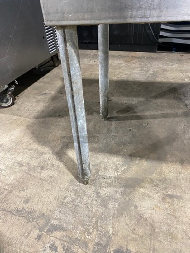 All Stainless Steel! Three Compartment Under Counter Bar Sink! With Dual Drain Boards! On Legs! - Image 6 of 6