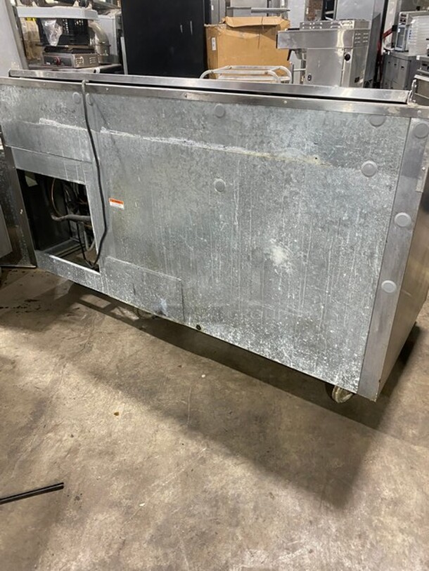 Nice! Kairak Heavy Duty Stainless Steel Pizza Prep Table With 2 Door Storage Space Underneath! On Casters! 115V 1 Phase 60HZ! On Casters!  - Image 3 of 9