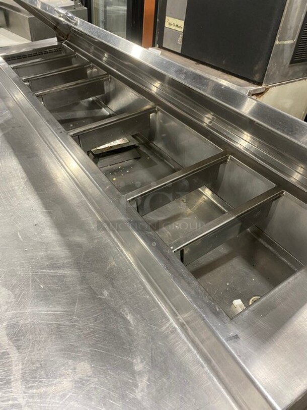 Nice! Kairak Heavy Duty Stainless Steel Pizza Prep Table With 2 Door Storage Space Underneath! On Casters! 115V 1 Phase 60HZ! On Casters!  - Image 5 of 9